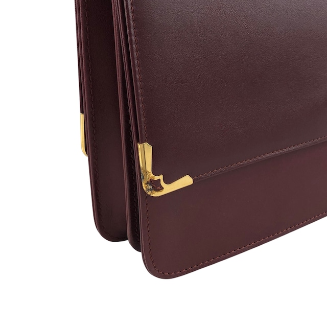 Cartier カルティエ マストライン ショルダーバッグ ボルドー レザー フラップ vintage ヴィンテージ オールド 26hrc3