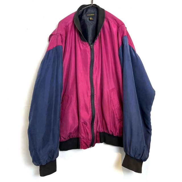 【KASANOVA】Vintage Silk Jacket【1990s-】Vintage Silk Bomber Jacket