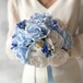 水色×白×ブルーラウンドブーケ☆ブートニア