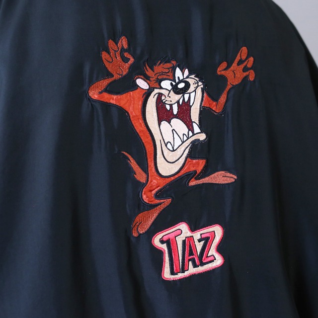 "Taz-mania" patchwork design over silhouette silk blouson