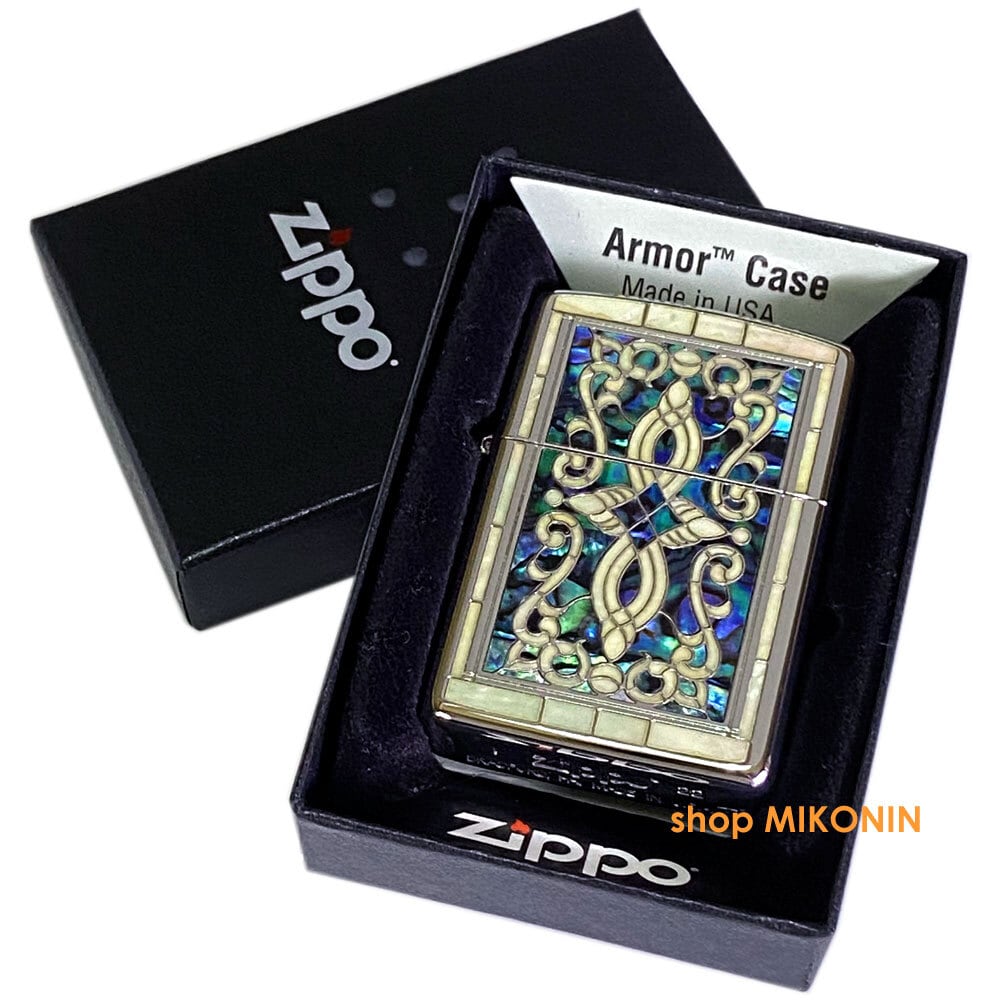 ZIPPO アーマー シェルヘリテージ SV 両面 天然貝象嵌 ARMOR