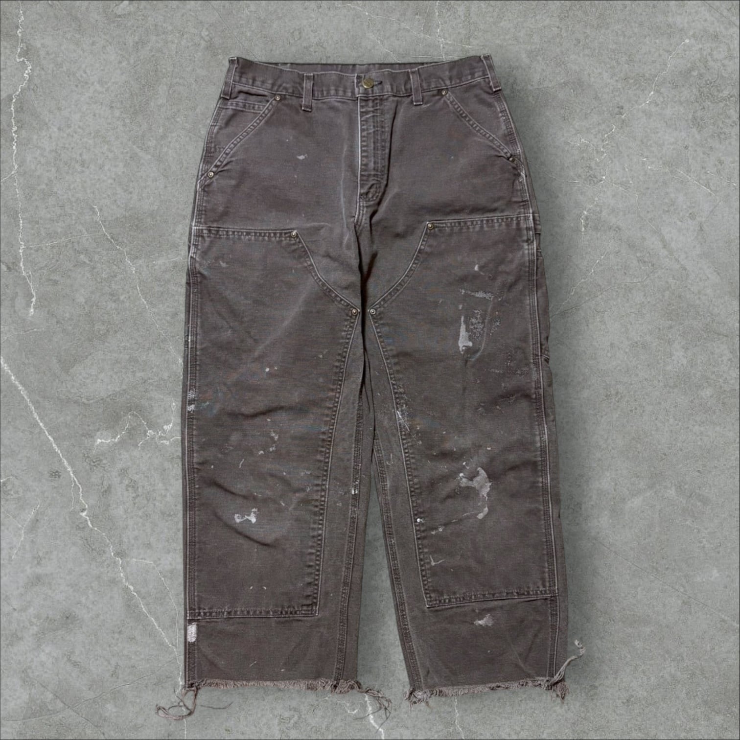 Carhartt B136 Firm Duck Double Knee Front Carpenter Jean Dark