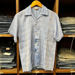 1950'S NYLON S/S SHIRT SAX 総柄