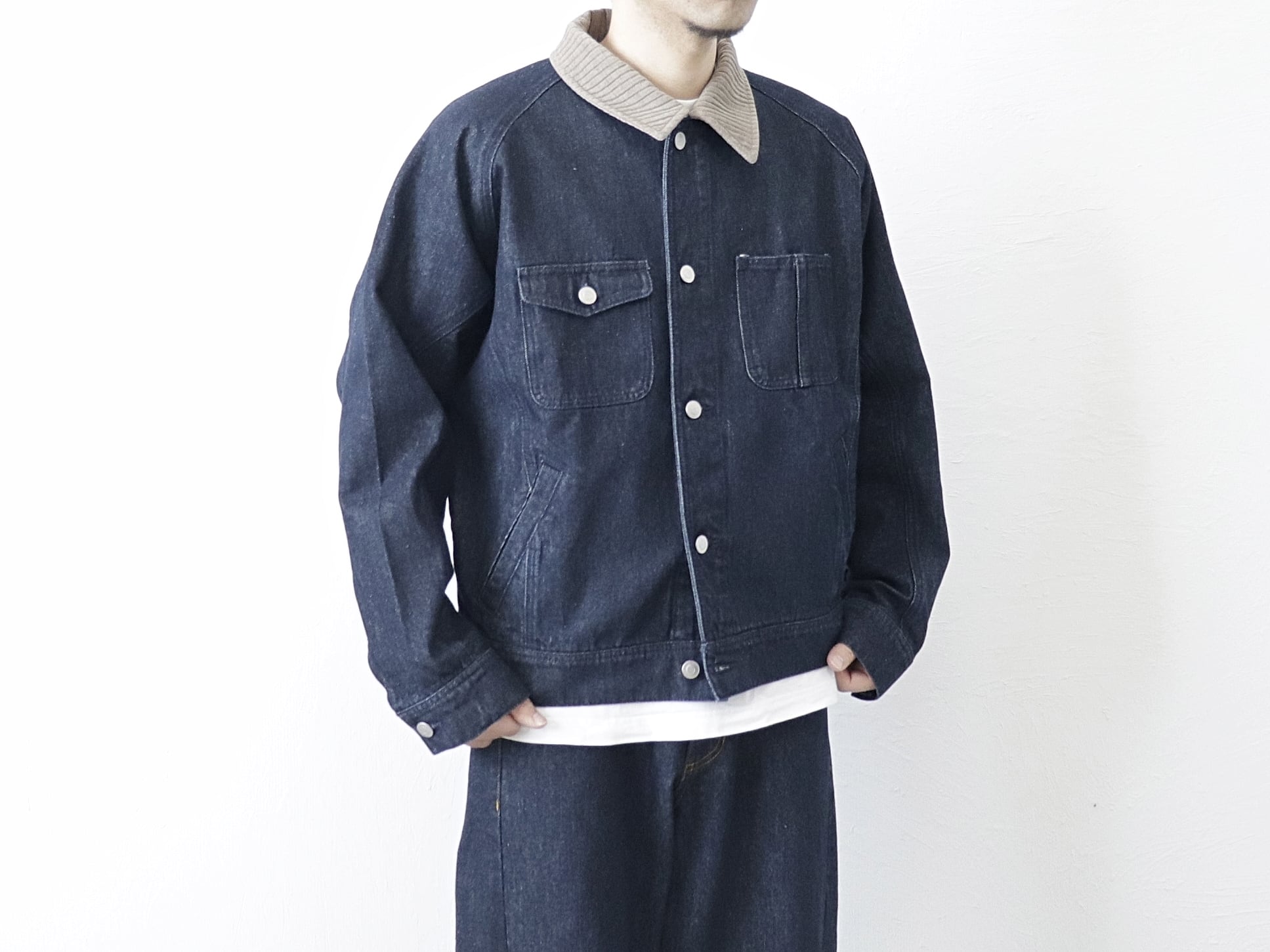 KELEN / DOLMAN SLEEVE DENIM JACKET "WALDO" - ONEWASH　ケレン / ドルマンスリーブ デニム ジャケット - ワンウォッシュ