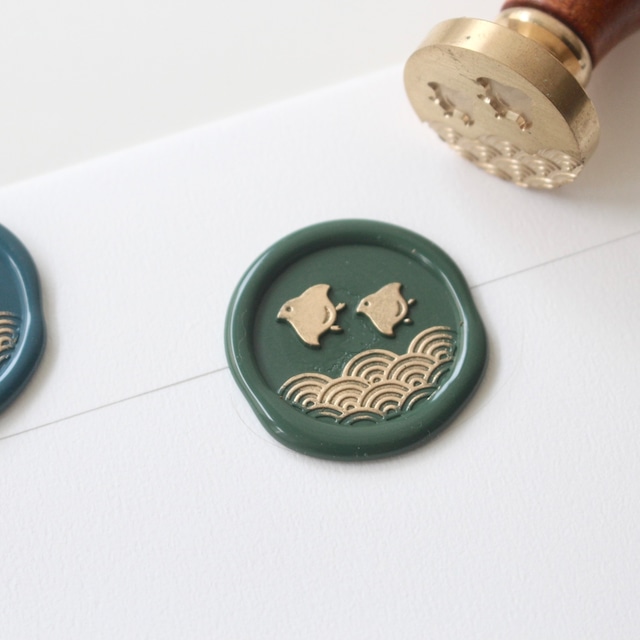 【WAGARA】Wax Seal Stamp │ 波千鳥【25mm】