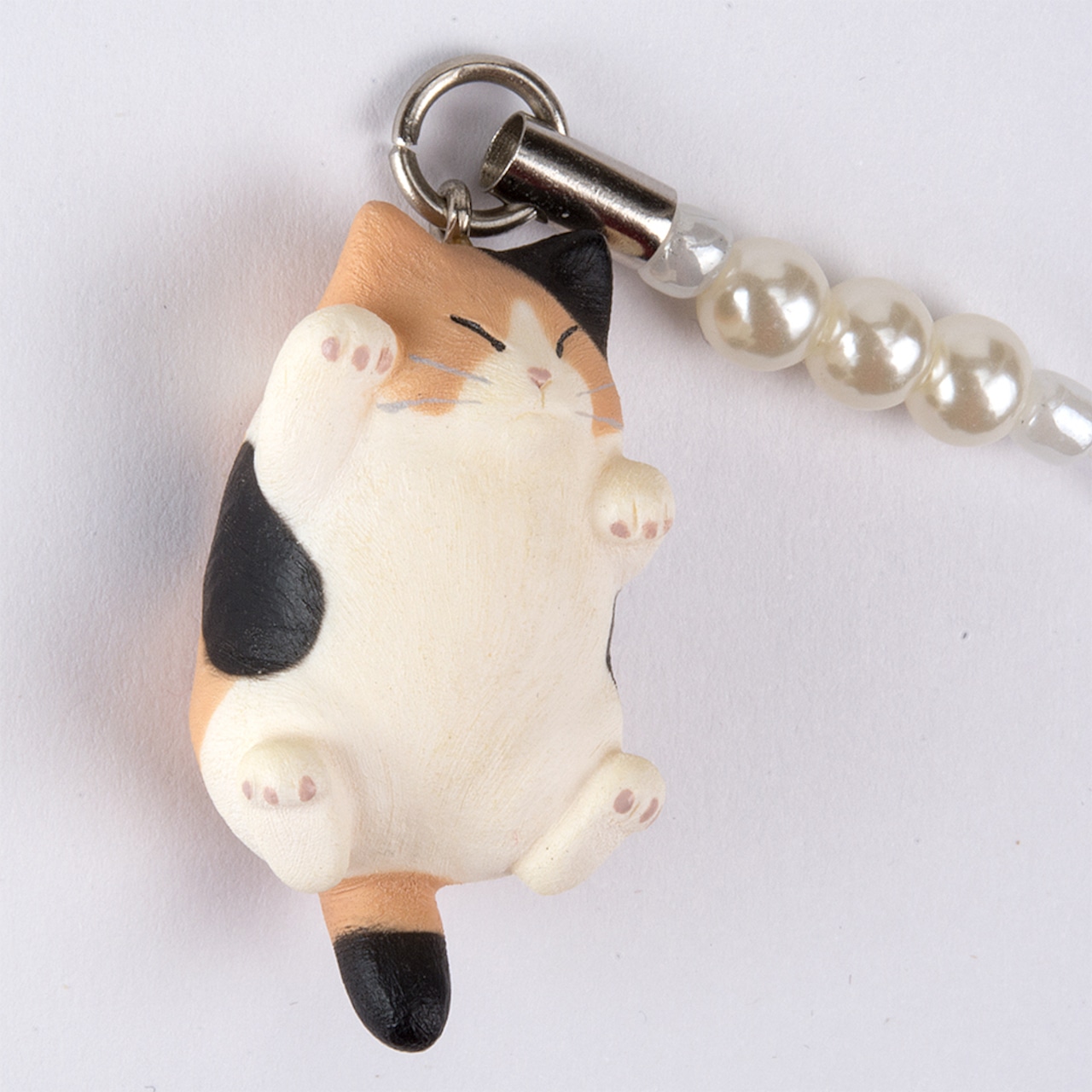 ペットラバーズ 猫どん でぶ猫 三毛 ビーズ ストラップ N-2301