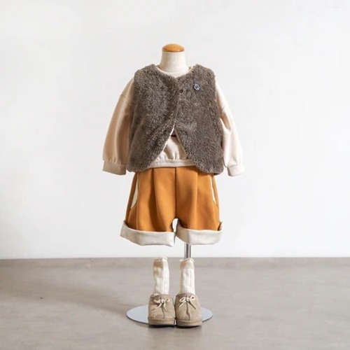 NAOMI ITO(ナオミイトウ) / リバーシブルファーベスト / モカブラウン / (新生児～90cm)