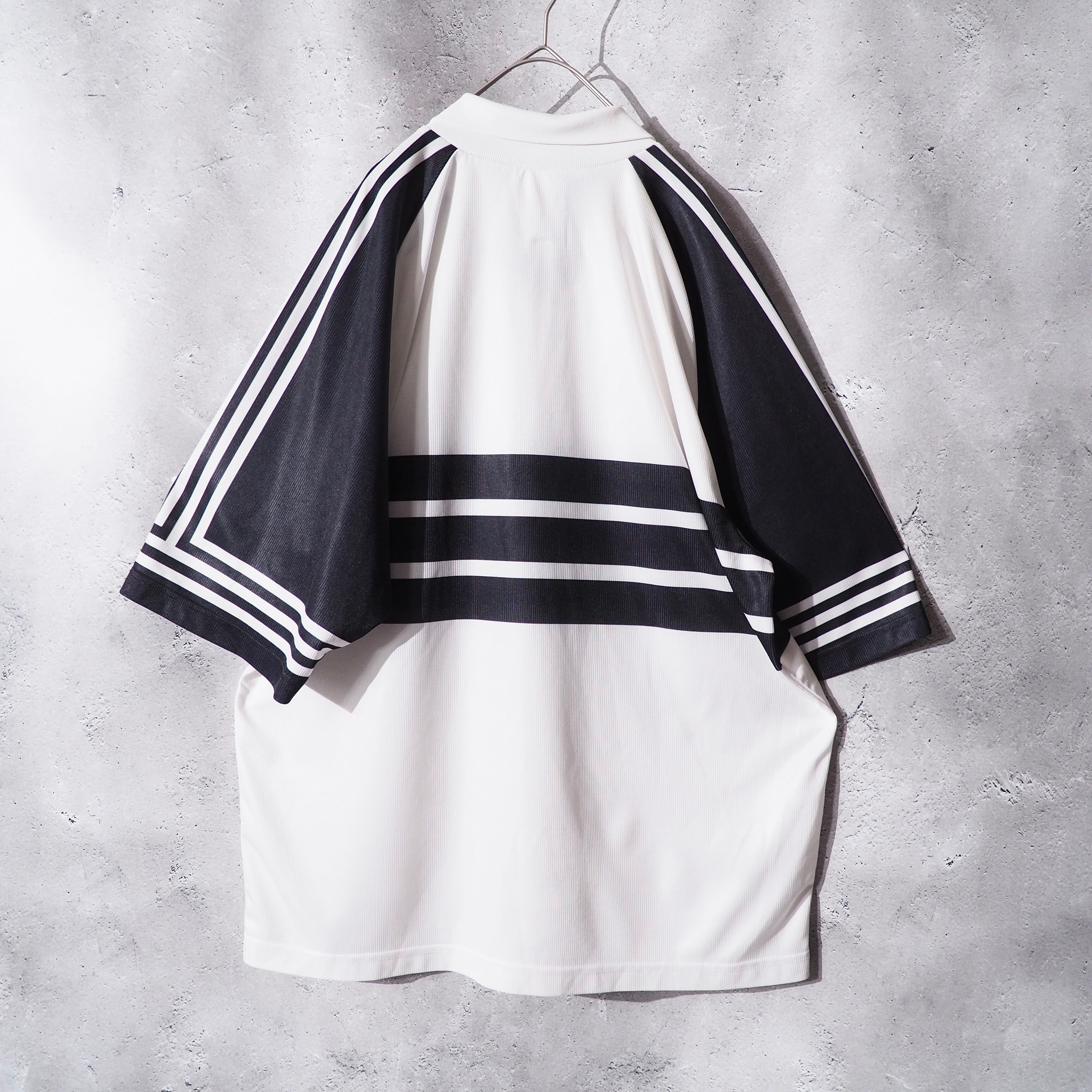 1990s " Old adidas " Monotone Line Design Vintage Loose Game Shirt