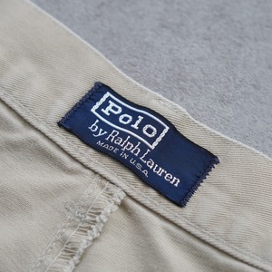 90s 初期型 USA製 Polo by Ralph Lauren POLO CHINO beige [W34L27.5相当] 古着