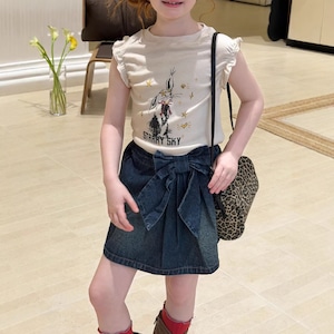 春蝶結びデザインデニムスカート