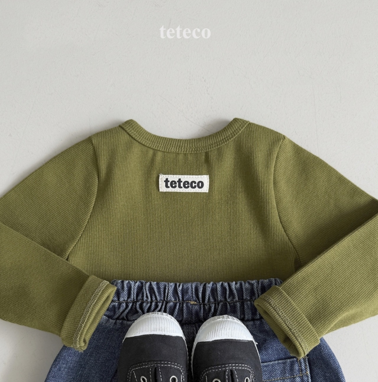【取寄】teteco リブラベルTシャツ｜秋服｜韓国子供服｜ 26/AT