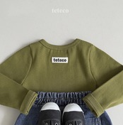 【取寄】teteco リブラベルTシャツ｜秋服｜韓国子供服｜ 26/AT
