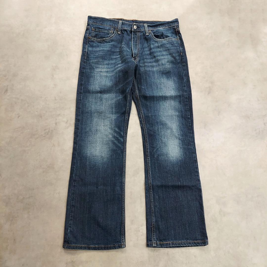 リーバイス527 Levis W34 フレア ブーツ 青 ヒゲ 古着 18478
