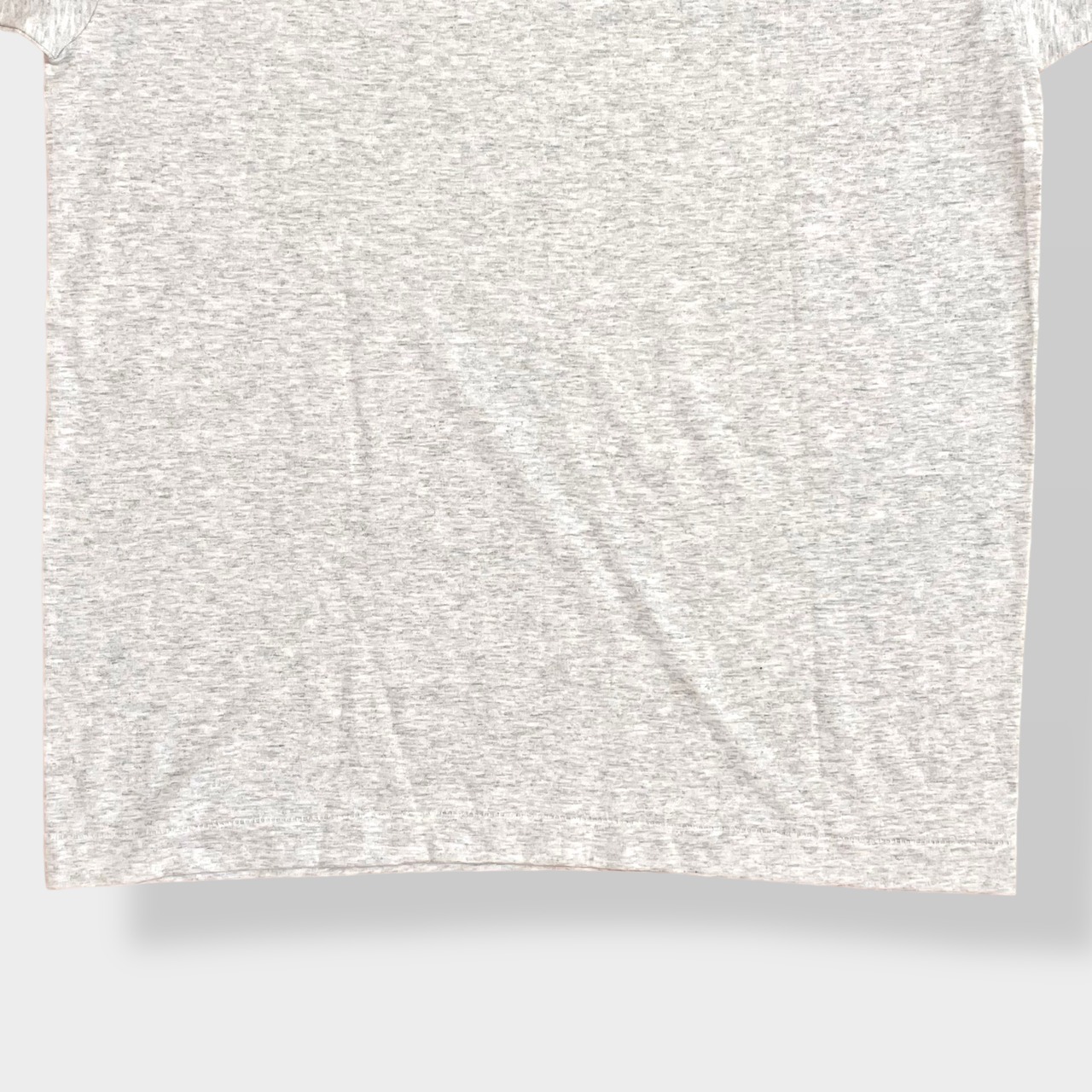 【FRUIT OF THE LOOM】90s プリント Tシャツ シングルステッチ RUN ランニング アーチロゴ 半袖 L グレー US古着