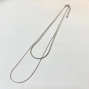 COMME JEWELRY"SNAKE DOUBLE CHAIN  NECKLACE"SILVER