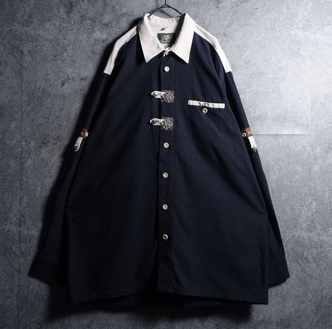 EURO Black Metal & Switching Design 2way Tyrolean Shirt