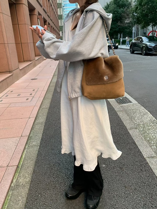 (即納) mellounge / Soft two-way signal hood zip-up