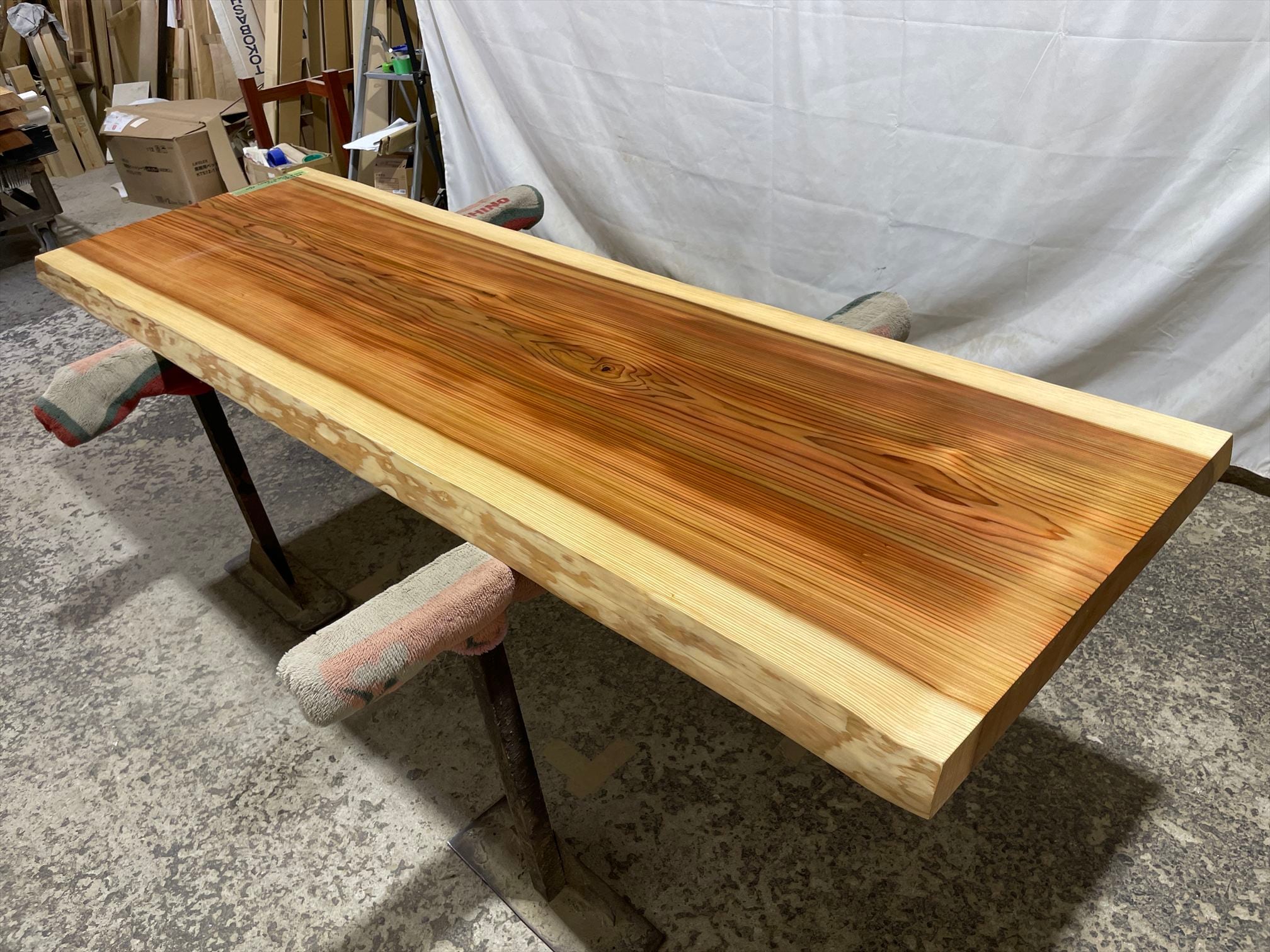 杉9133 一枚板無垢 2320x710-630x60mm 乾燥材 センターテーブル