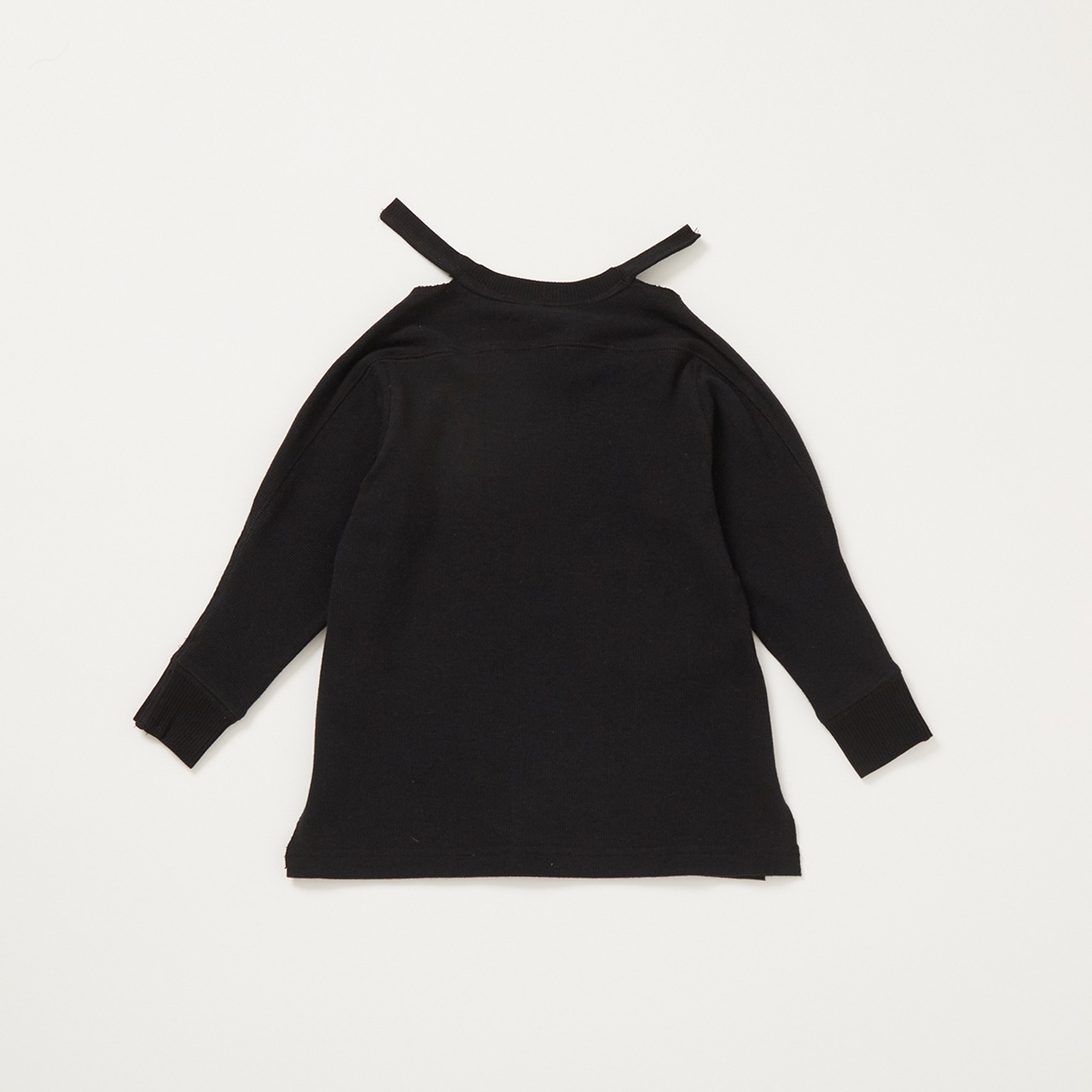 【 kids】crew less neck rib/black