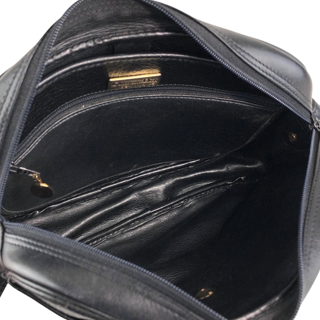 Christian Dior クリスチャン ディオール ショルダーバッグ ブラック CD レザー vintage ヴィンテージ オールド utsbka