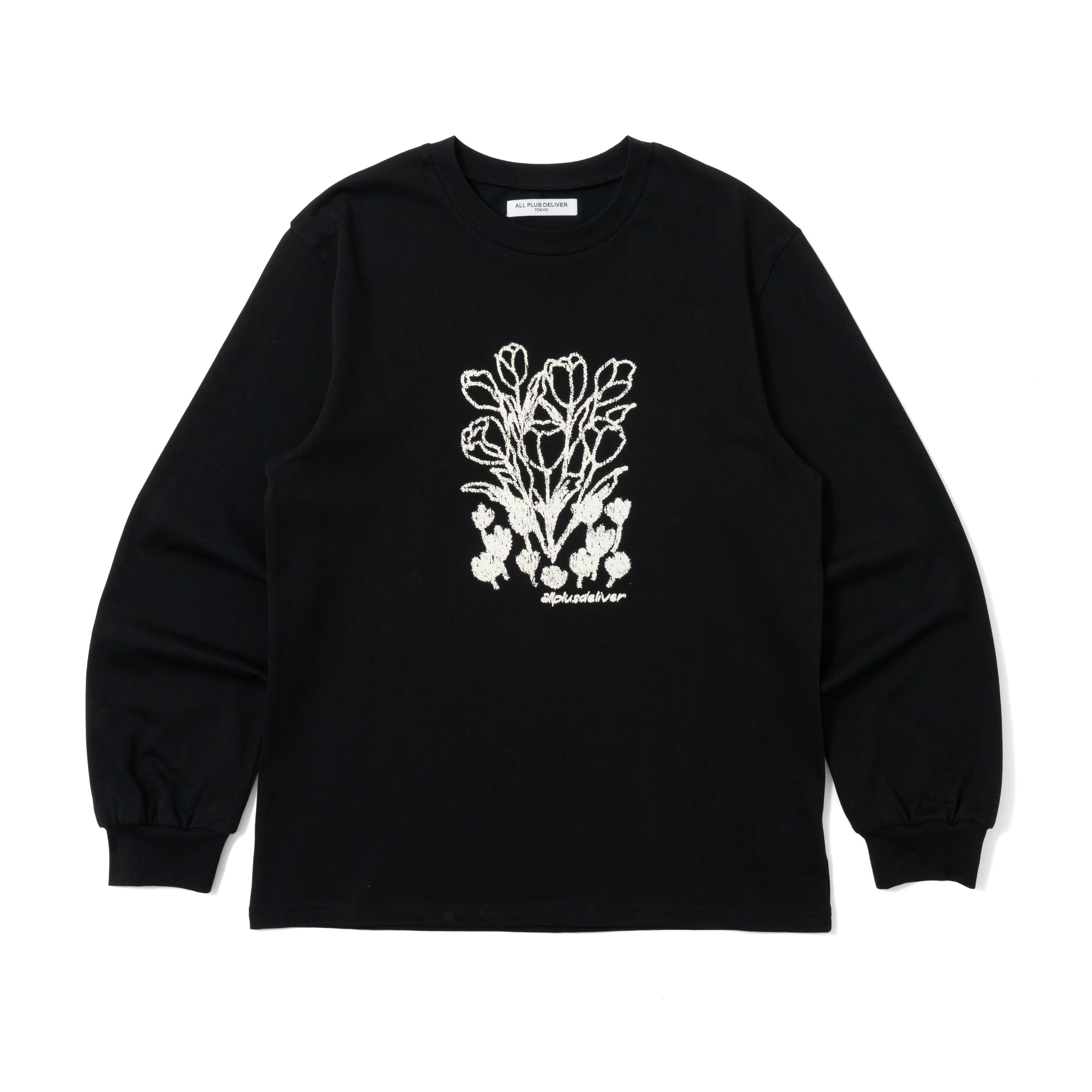 ALPSDR CRAYON TULIP LOGO LS TEE / BLACK