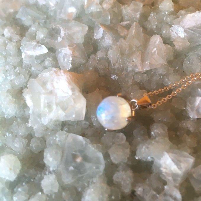 【一点物】✦6月の誕生石✦⋆.·SV925⋆.満月レインボームーンストーンPetitネックレス⋆.·Moonlit Dream.·✦no99