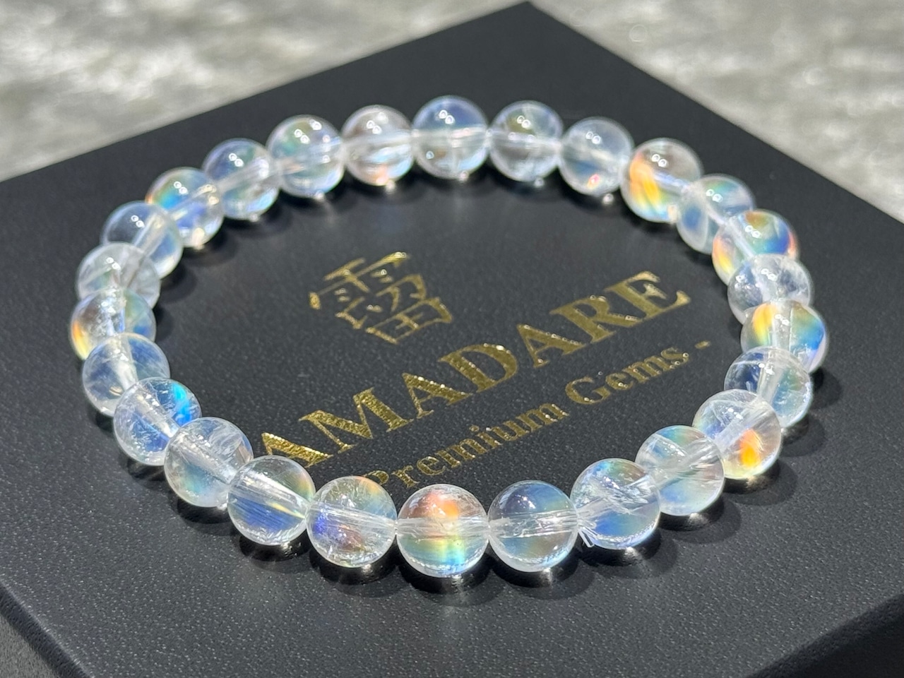 No.1926【SS】レインボームーンストーンブレスレット