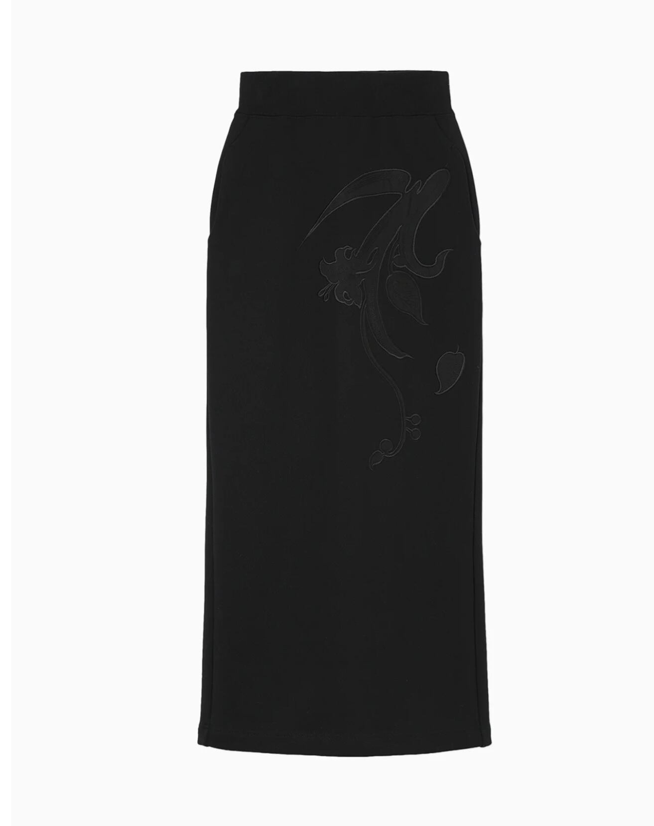 Mame Kurogouchi】Floral Embroidery Sweat Skirt