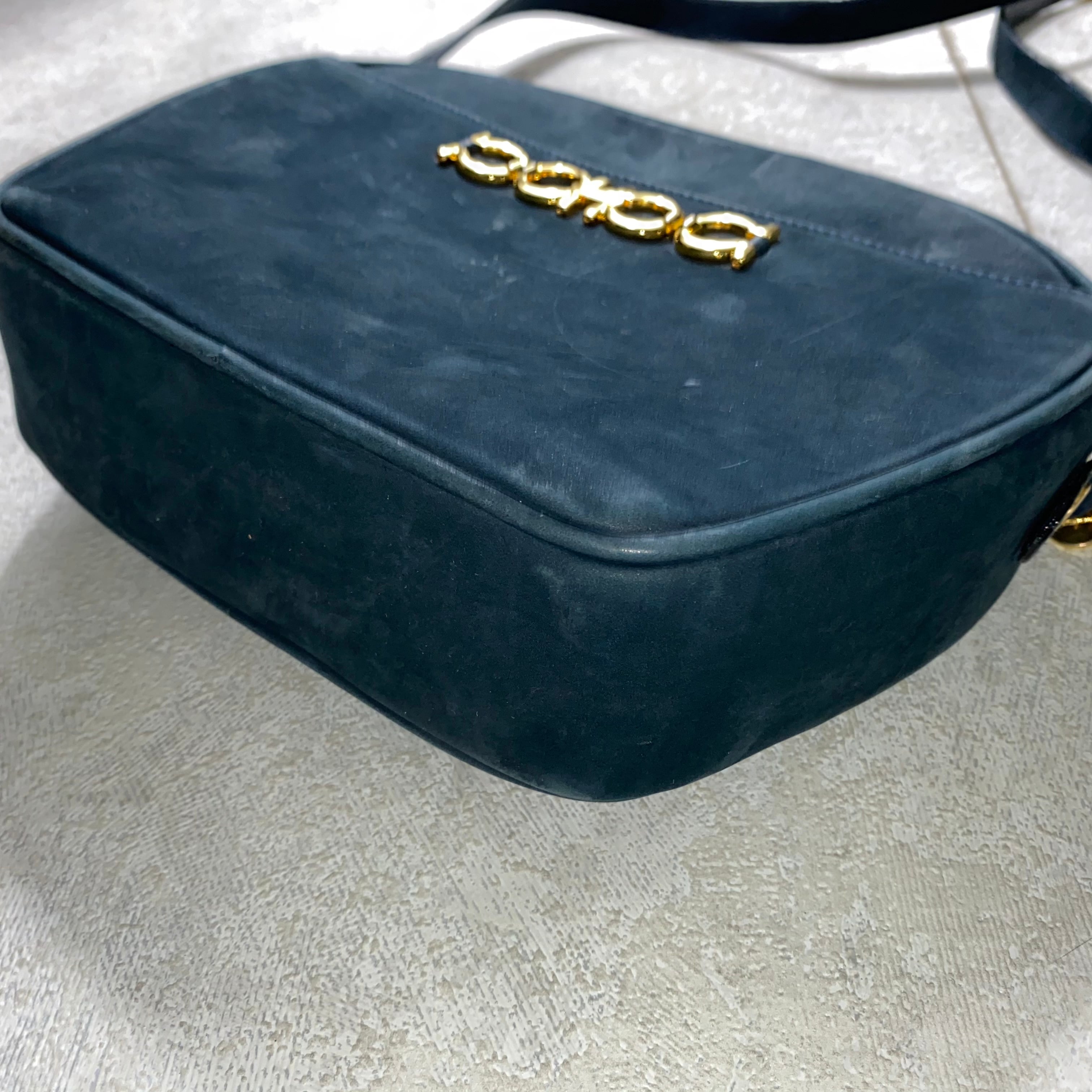 SALVATORE FERRAGAMO suede shoulder bag “gancini” | NOIR ONLINE