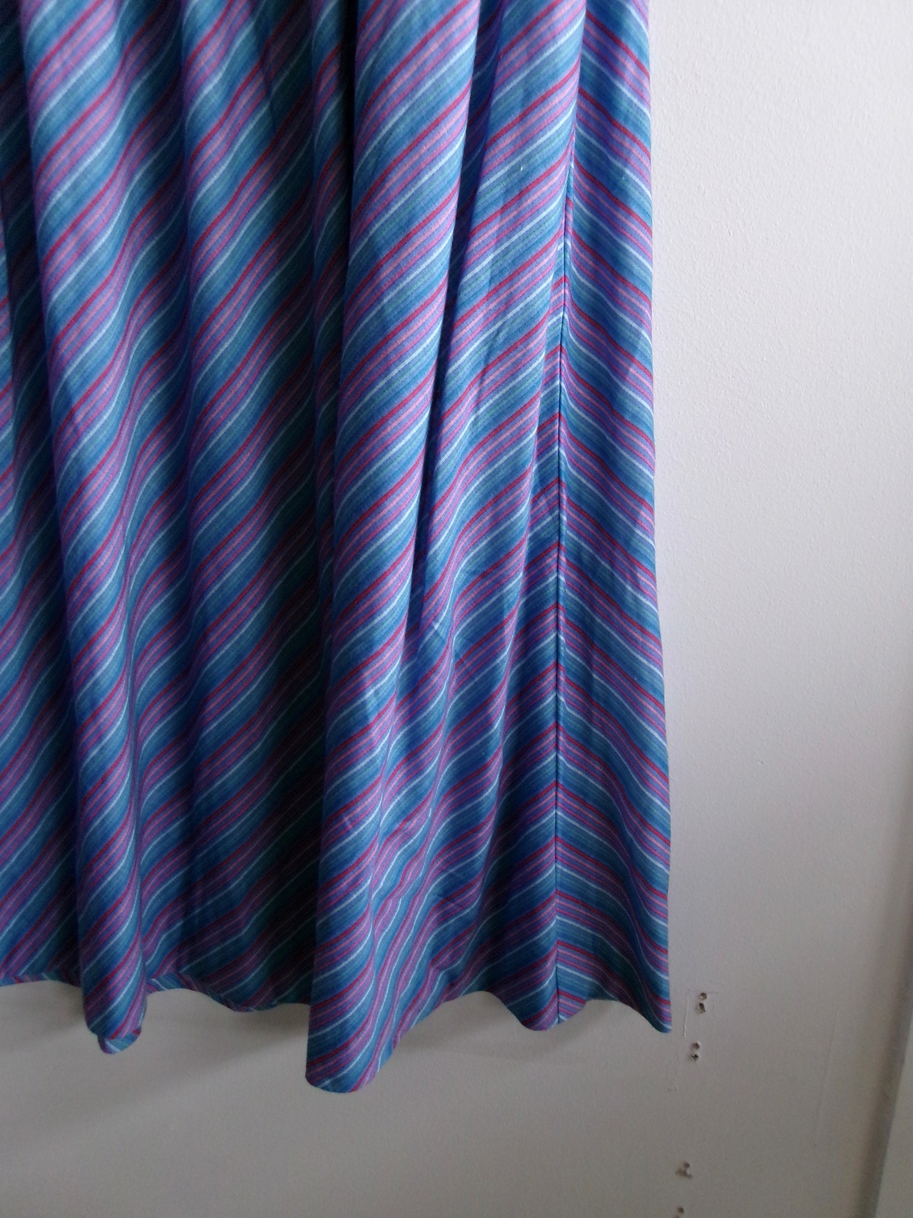 80’s Half sleeve strip pattern dress Made in U.S.A