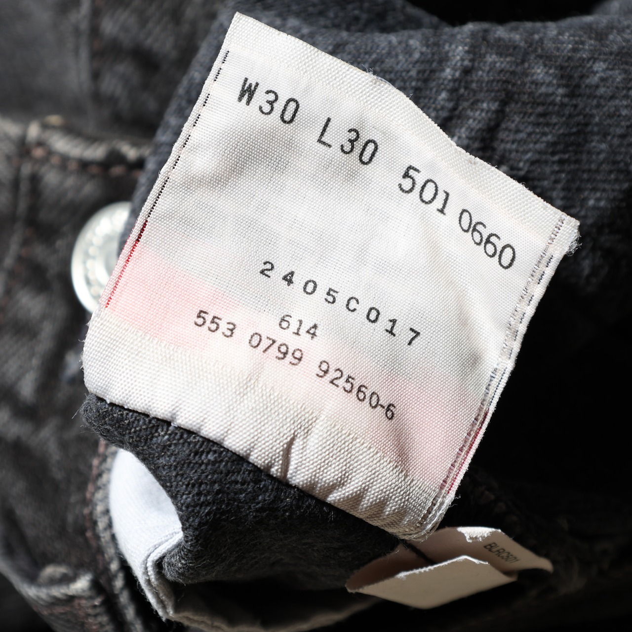 美品 30×30 501-0660 USA 93年 サルファーブラックデニムパンツ Levi’s リーバイス 黒