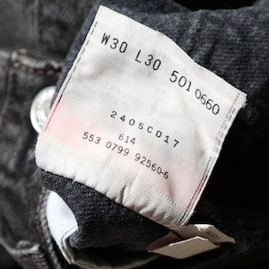 美品 30×30 501-0660 USA 93年 サルファーブラックデニムパンツ Levi’s リーバイス 黒