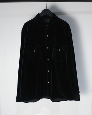 【Caka BLACK】Black Velour Vintage Loose Tracker Jacket