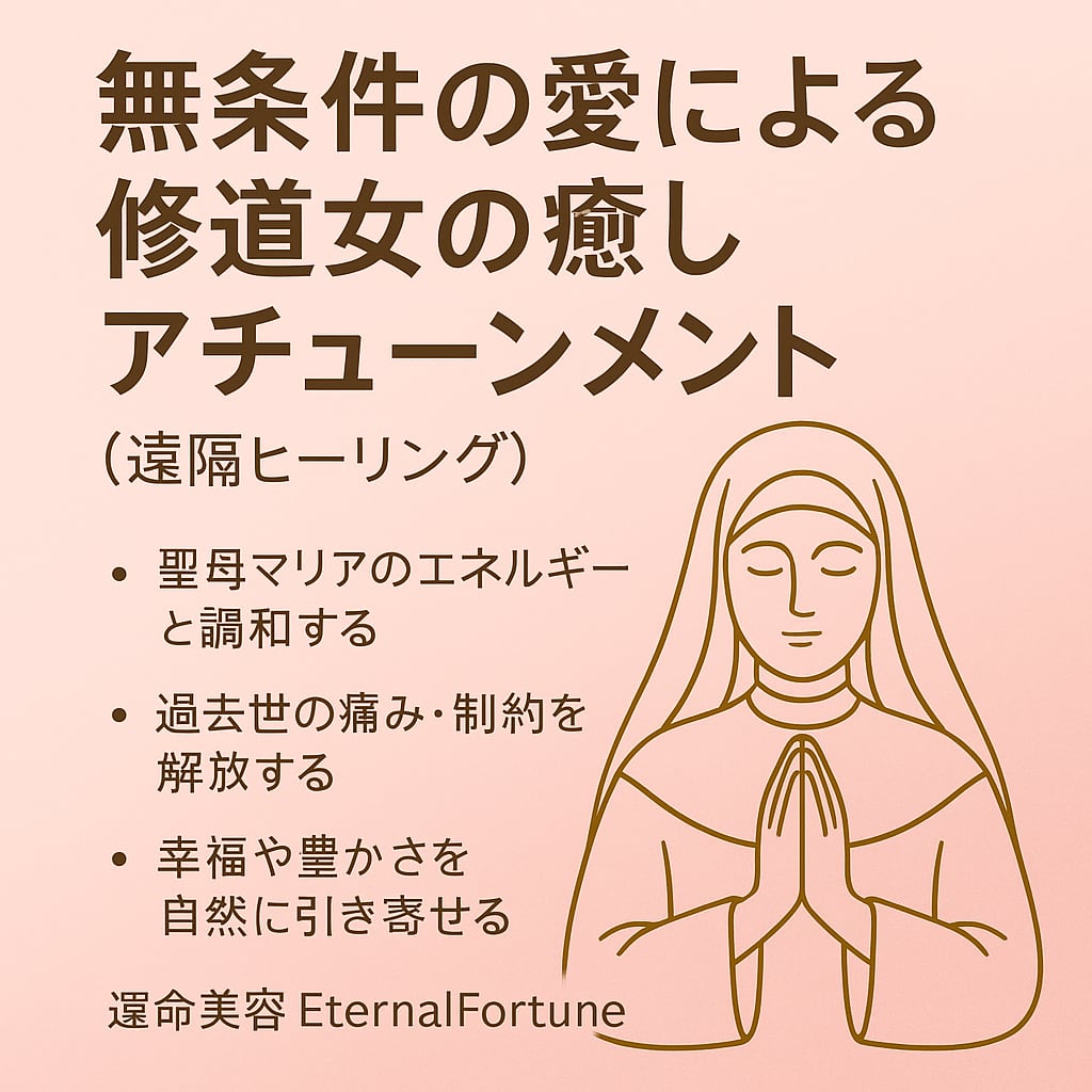 無条件の愛による修道女の癒しアチューンメント(遠隔ヒーリング)