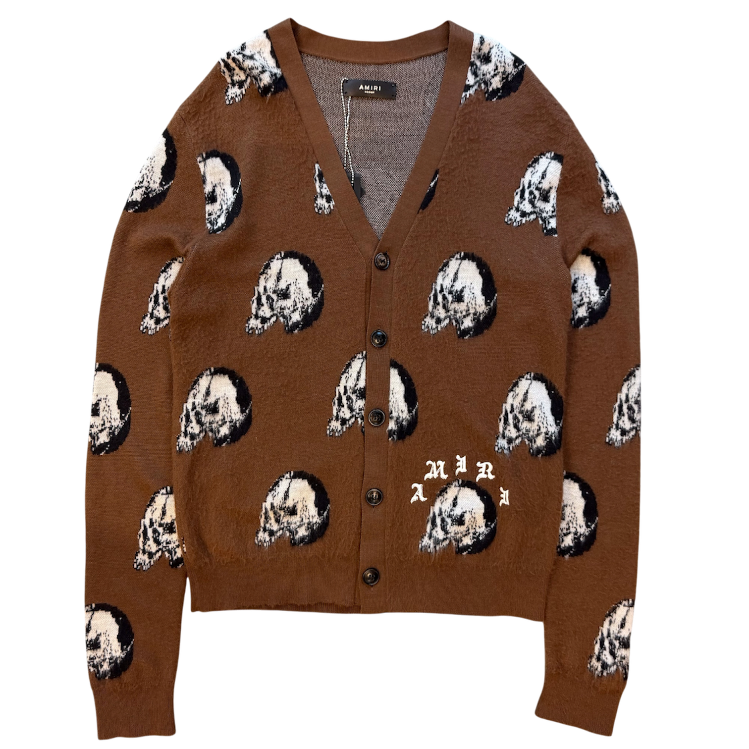 AMIRI Wes Lang Repeat Skull Cardigan