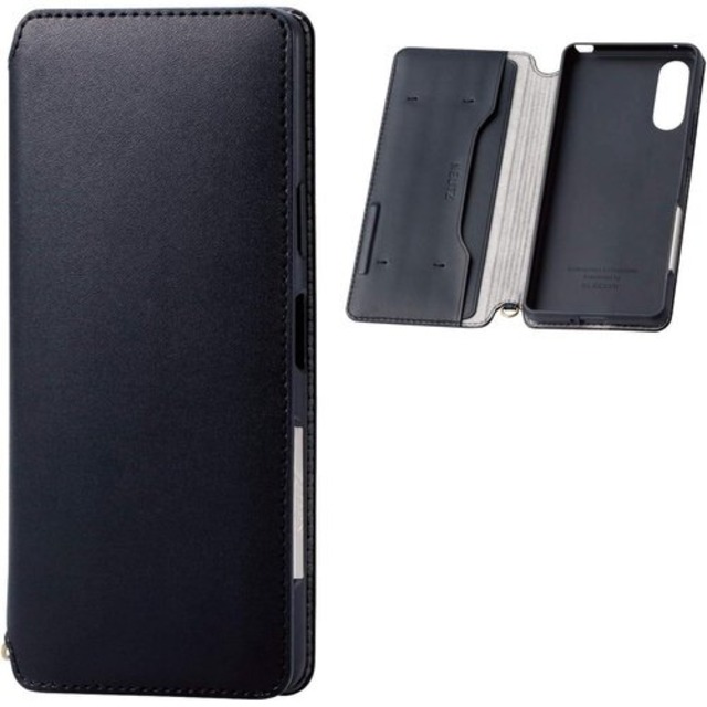 エレコム Xperia 10 II ケース NEUTS ソフトレザー モダン×カジュアル 心地よいスタンダード マグネット付き スタンド機能 ブラック PM-X202PLFY2BK 484