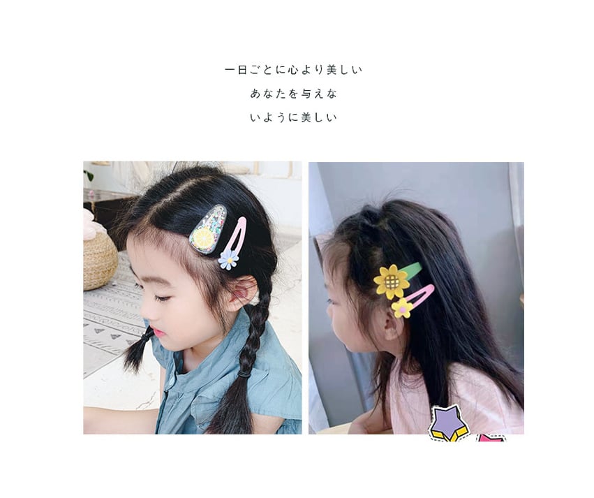 ꫛꫀꪝ【マーガレット付きトリプル】ベビーヘアクリップ キッズヘア