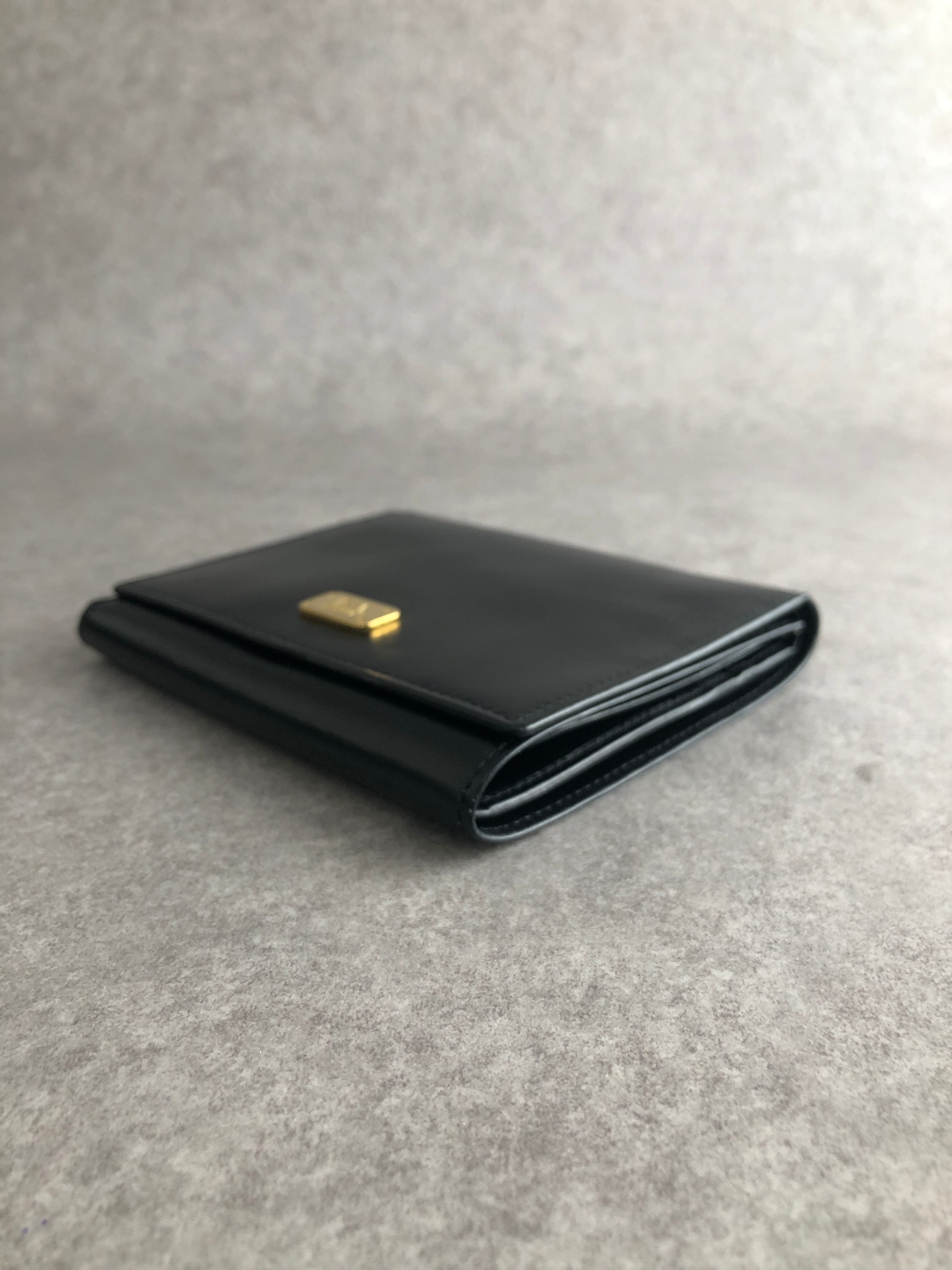 CELINE セリーヌ 財布 ブラック 馬車 レザー 三つ折り vintage