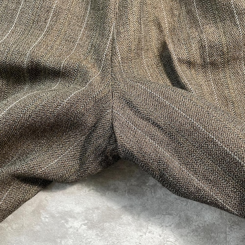 90s BALENCIAGA stripe brown slacks 詳細写真12