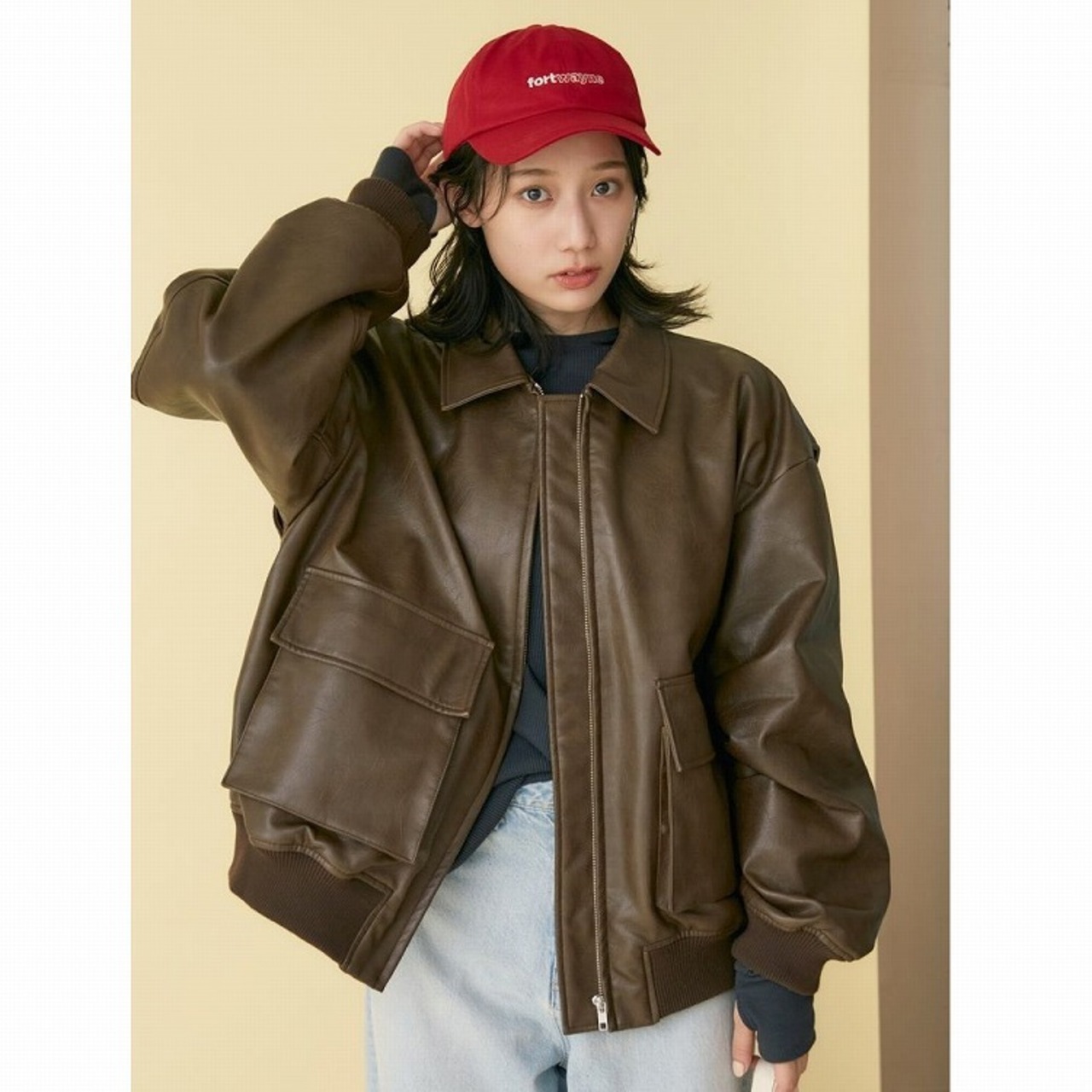 Ungrid アングリッド フェイクレザーブルゾン アウター レザー  