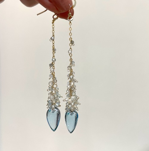 Tsubomi earrings/sky blue