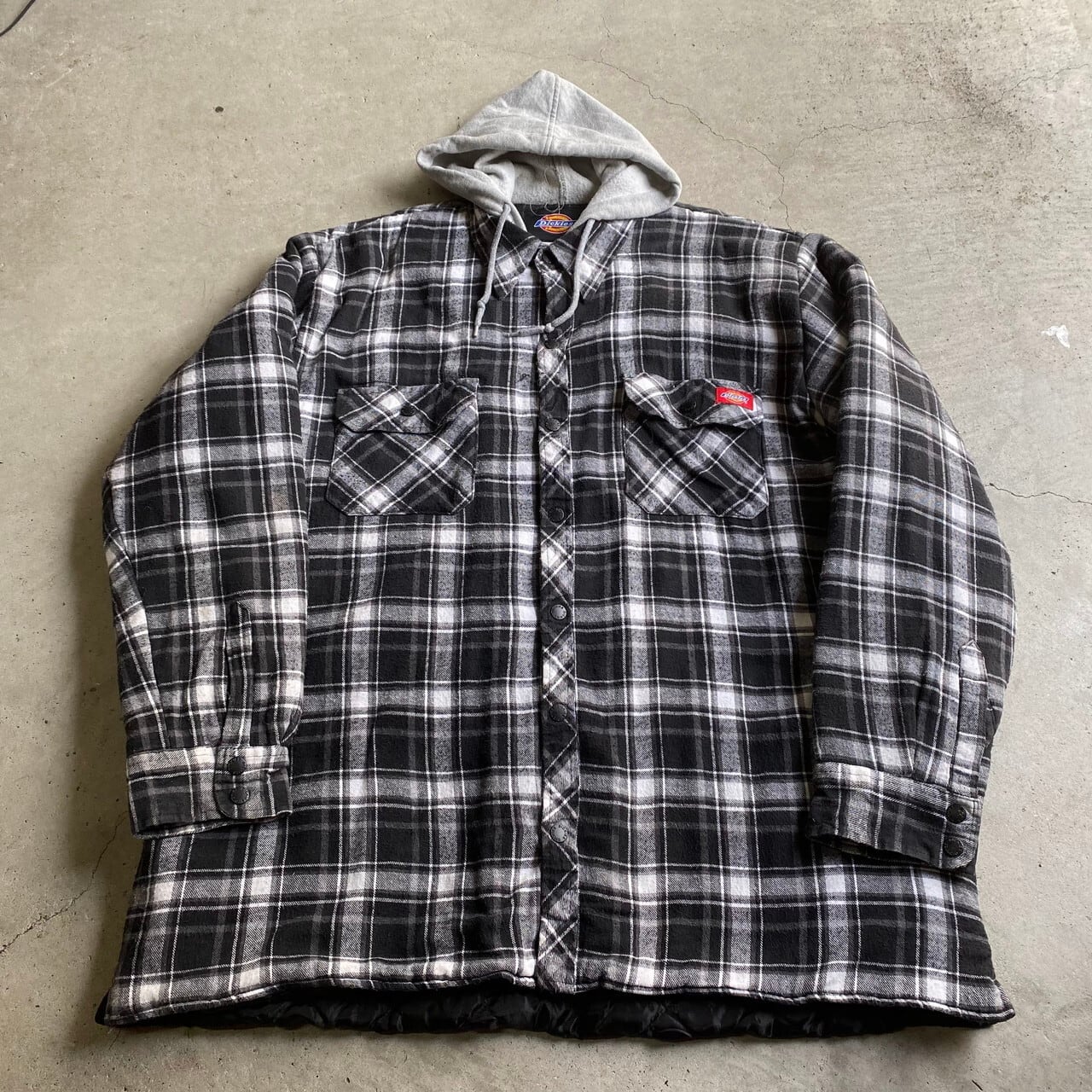 ビッグサイズ Dickies ディッキーズ チェック柄 スウェットフード付き ...