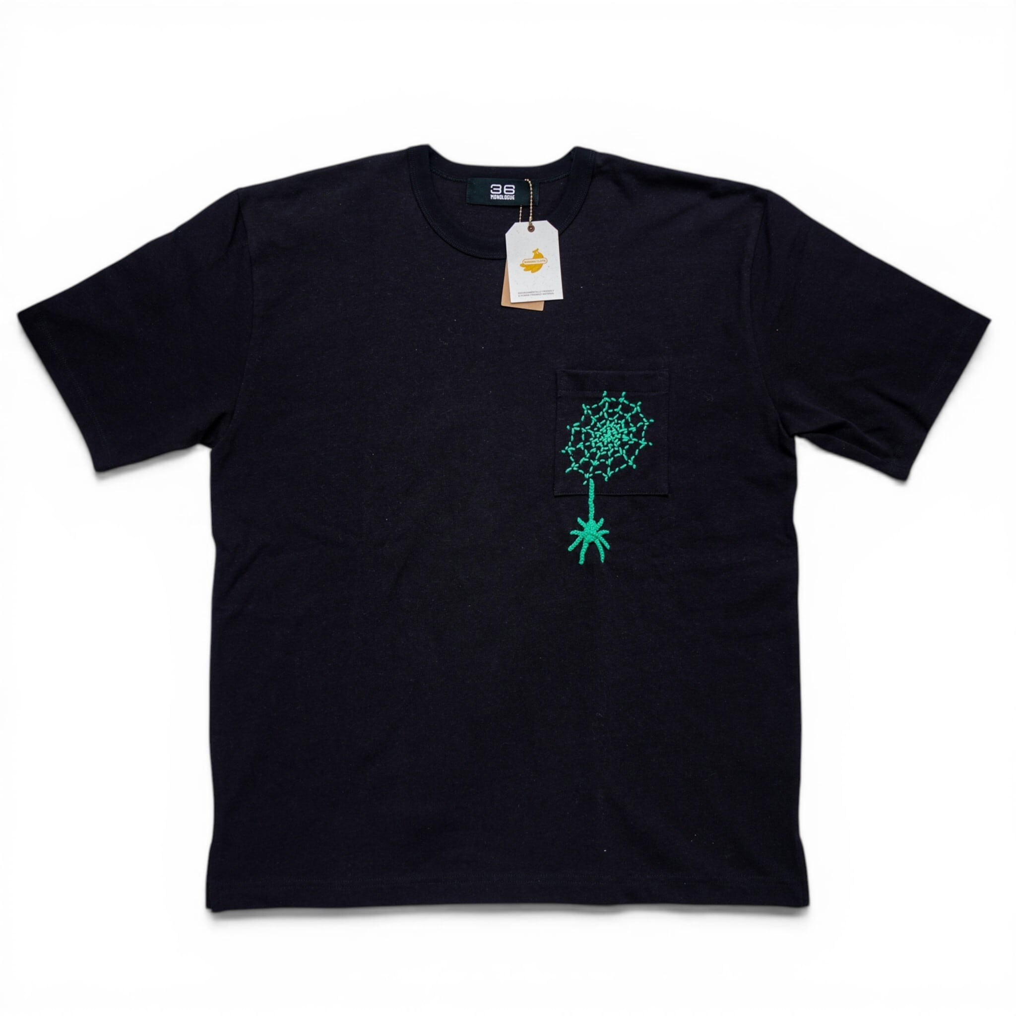 36 monologue 36モノローグ スパイダー ハンド刺繍 半袖 Tシャツ ブラック サイズ2