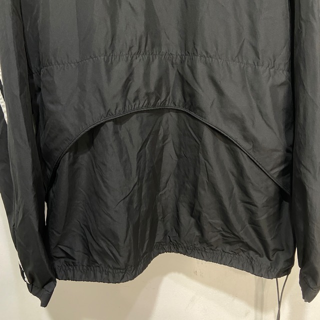 90s adidas ハーフスナップボタンナイロンプルオーバー　ブラック　L