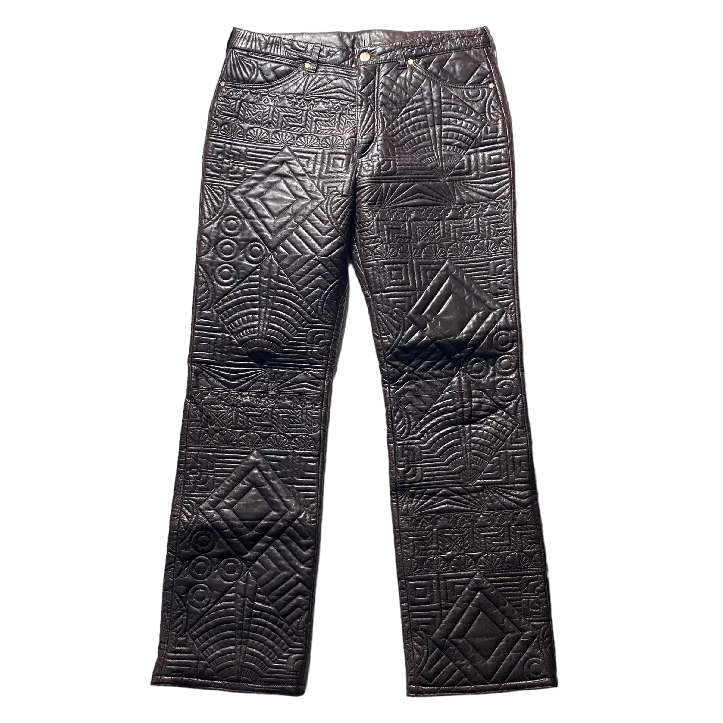 vintage GIANNI VERSACE quilting leather pants | NOIR ONLINE
