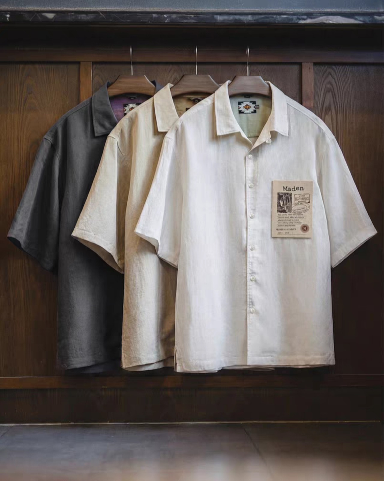 Lycra Cuban Collar Shirt  K0478
