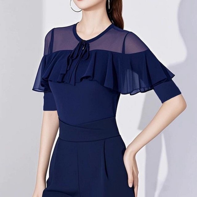 シフォンフリル・エレガントトップス ds0766