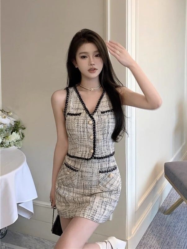 ノースリツィードセットアップ V4657 | Lily Boutique(リリーブティック)