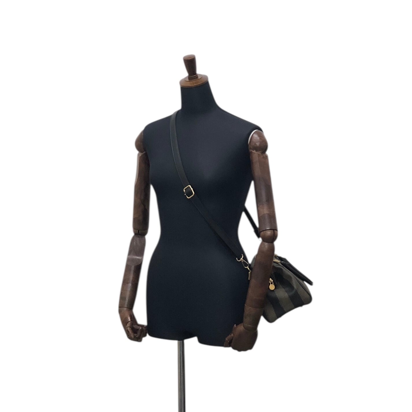 FENDI フェンディ ショルダーバッグ ブラック ロゴ ミニボストン PVC