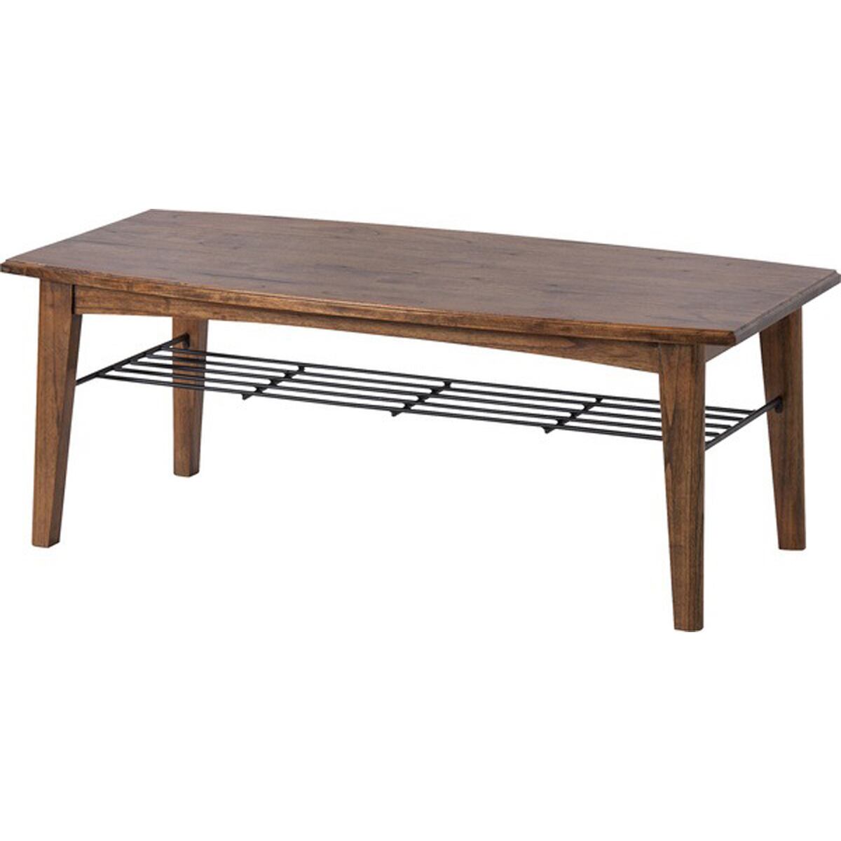 ティンバー センターテーブル L PM-302 テーブル 机 つくえ コーヒーテーブル ローテーブル シンプル おしゃれ 天然木 収納 木製 網棚付 アミ棚付き リビング 食卓 家具 ブラウン 茶